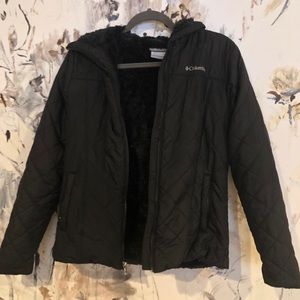 Black Columbia Puffy Jacket w/ Hood